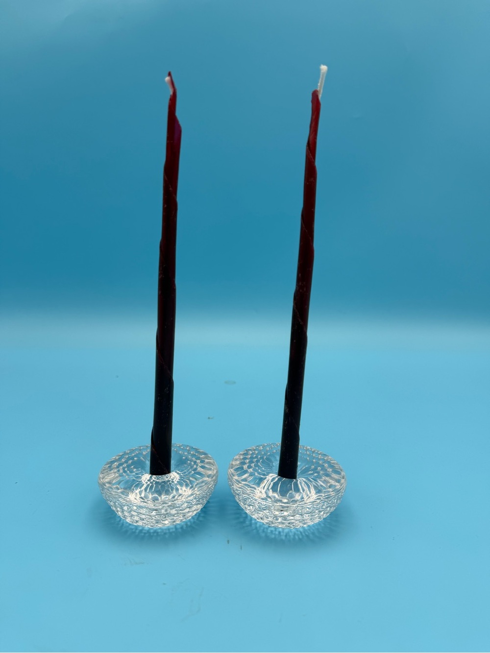 Vintage Rosenthal Candle Holders With Beeswax Hand-Dipped Candles